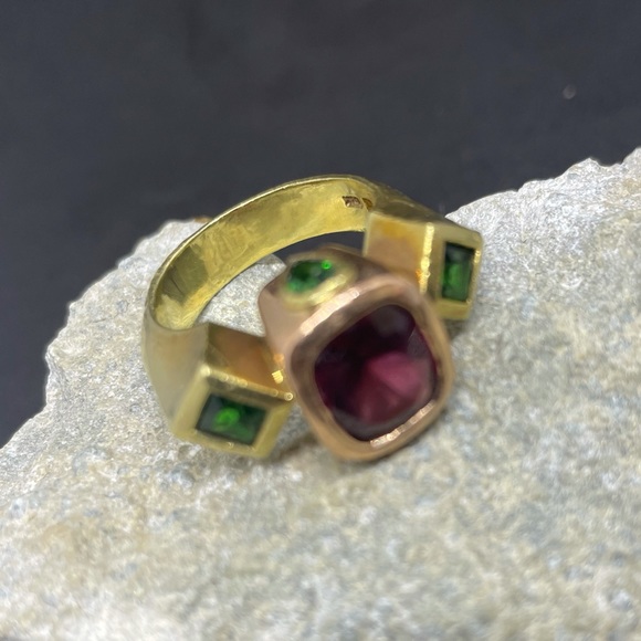 18K gold and rose gold custom made ring - Picture 3 of 10